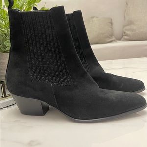 Sandro Paris Black Suede Amelya Ankle Boots